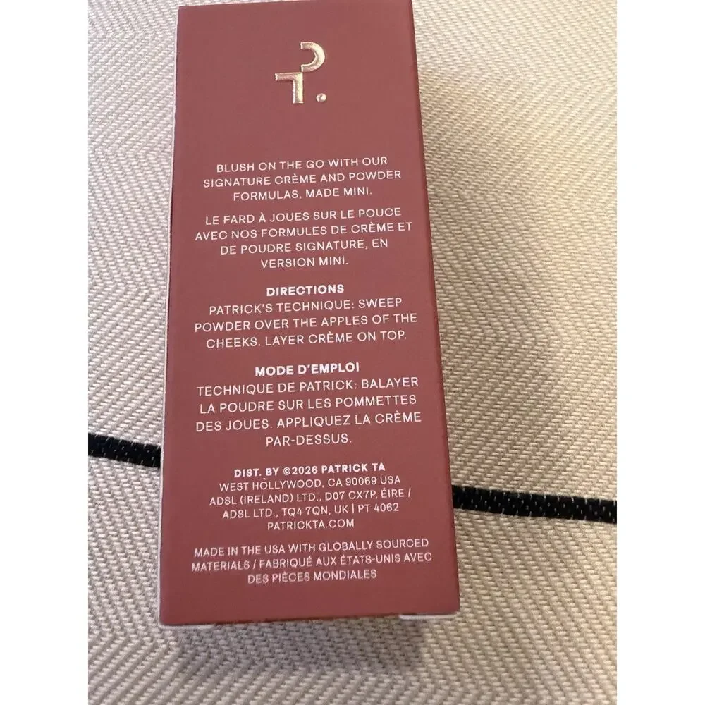 PATRICK TA Mini Major Headlines Double-Take Blush Duo She Left Me On Red NIB